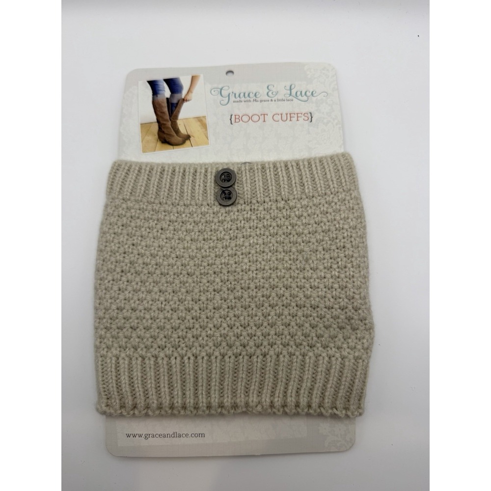 Grace & Lace‎ Pebble Knit Original Boot Cuff-Oat-One Size-New